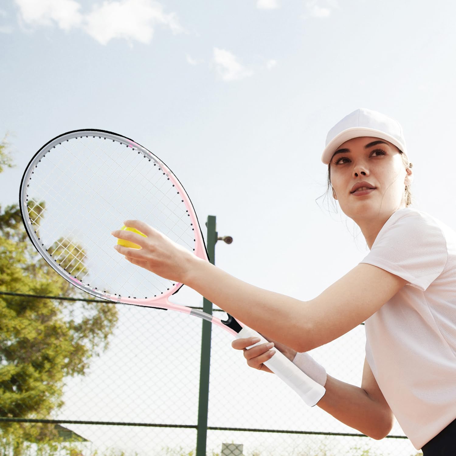 bo'weiqi racket next to water bottle showing true-to-size scale and portability benefit