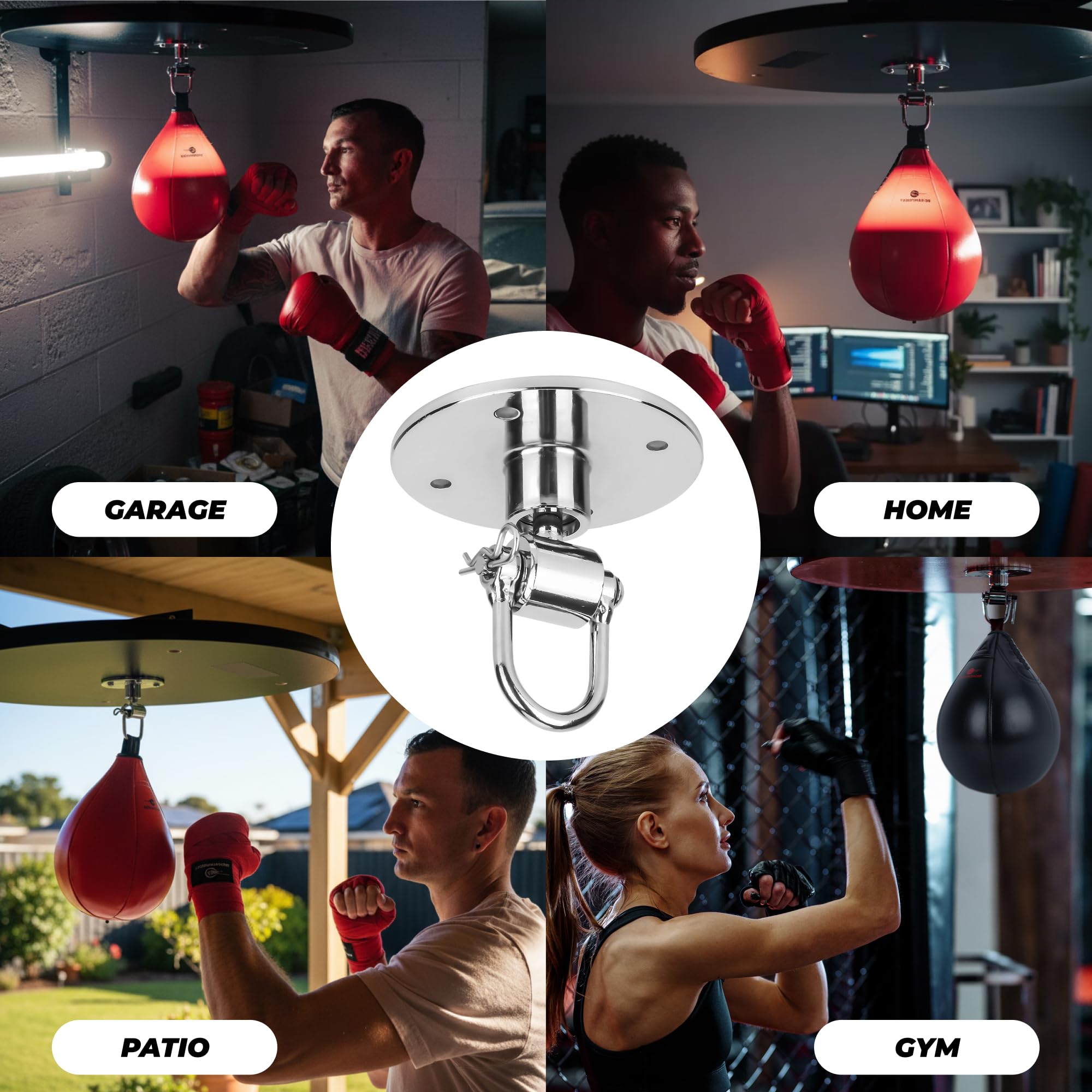 BOXERPOINT lifestyle photo of speed bag action showing reliable rebound timing