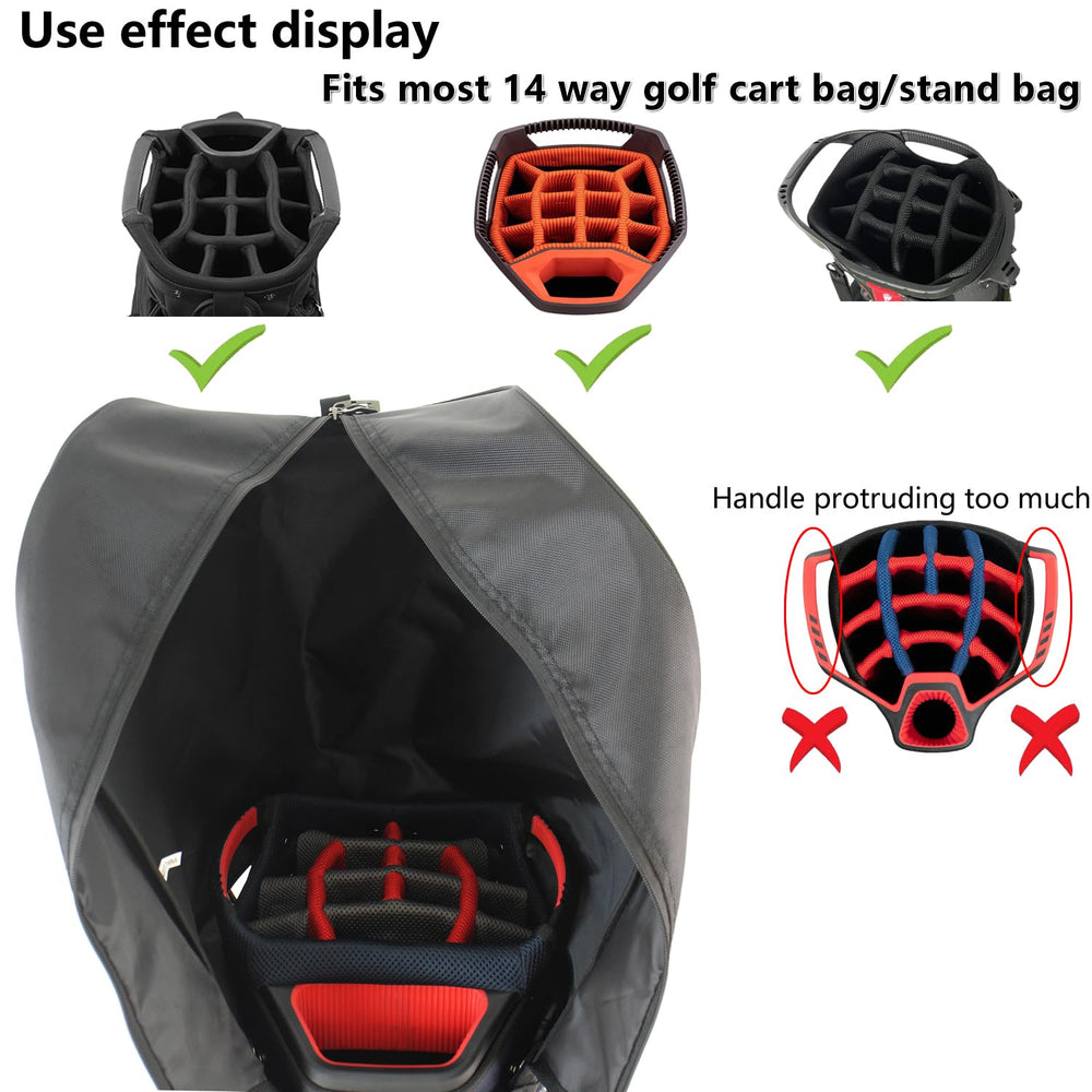 BOYEA & SKULLEAP cover on bag in rain protecting clubs during play