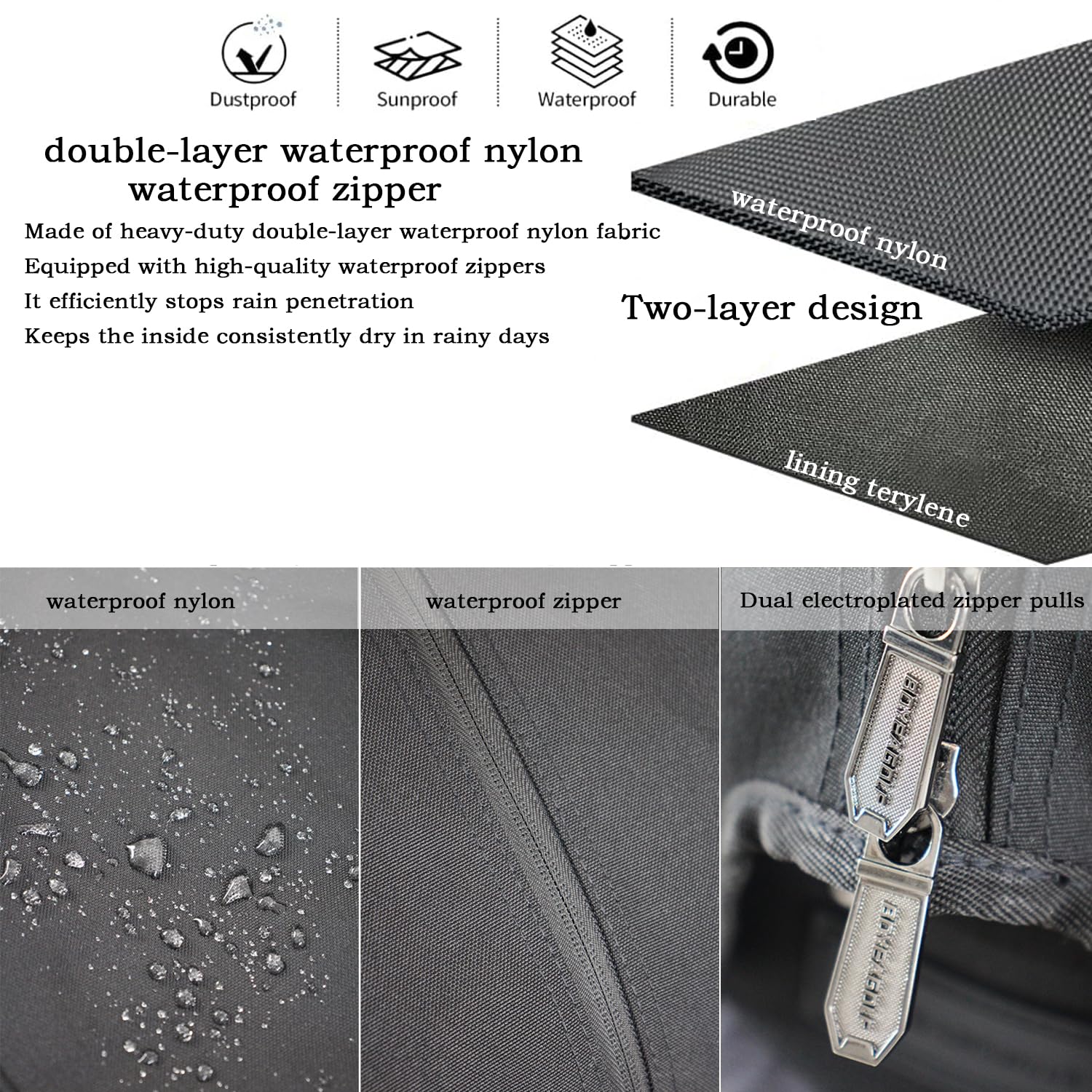 BOYEAGOLF hook and loop with adjustable snaps securing the hood snugly