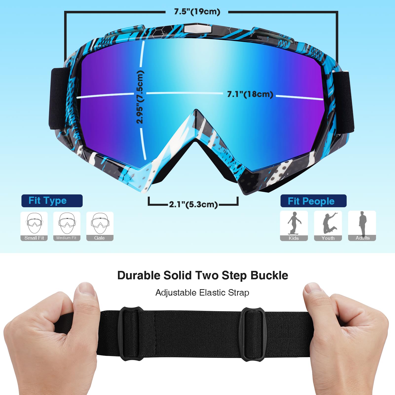Braylin goggles worn on snowy slope showing wide view and improved visibility