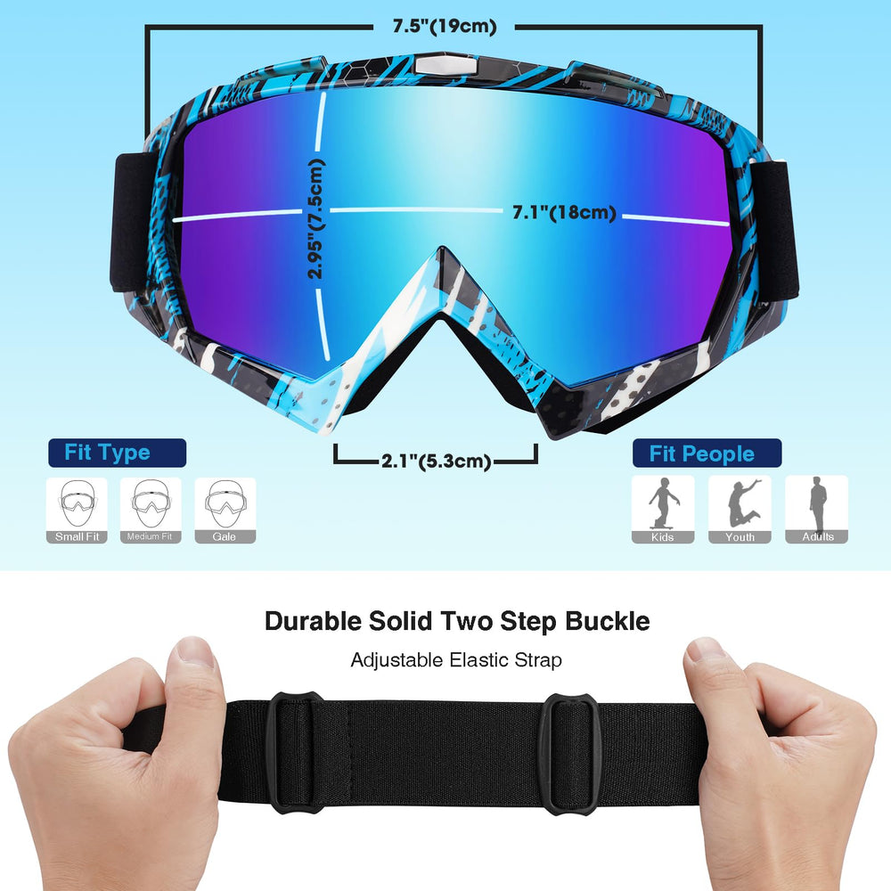 Braylin goggles worn on snowy slope showing wide view and improved visibility