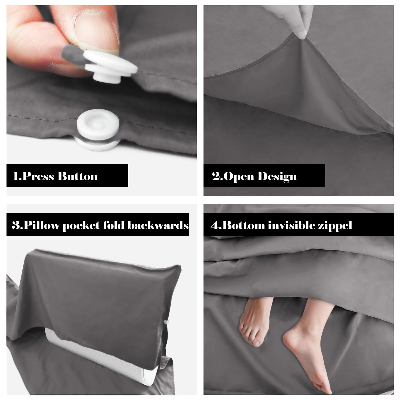 BREENHILL integrated pillow sleeve with jacket stuffed for a clean pillow