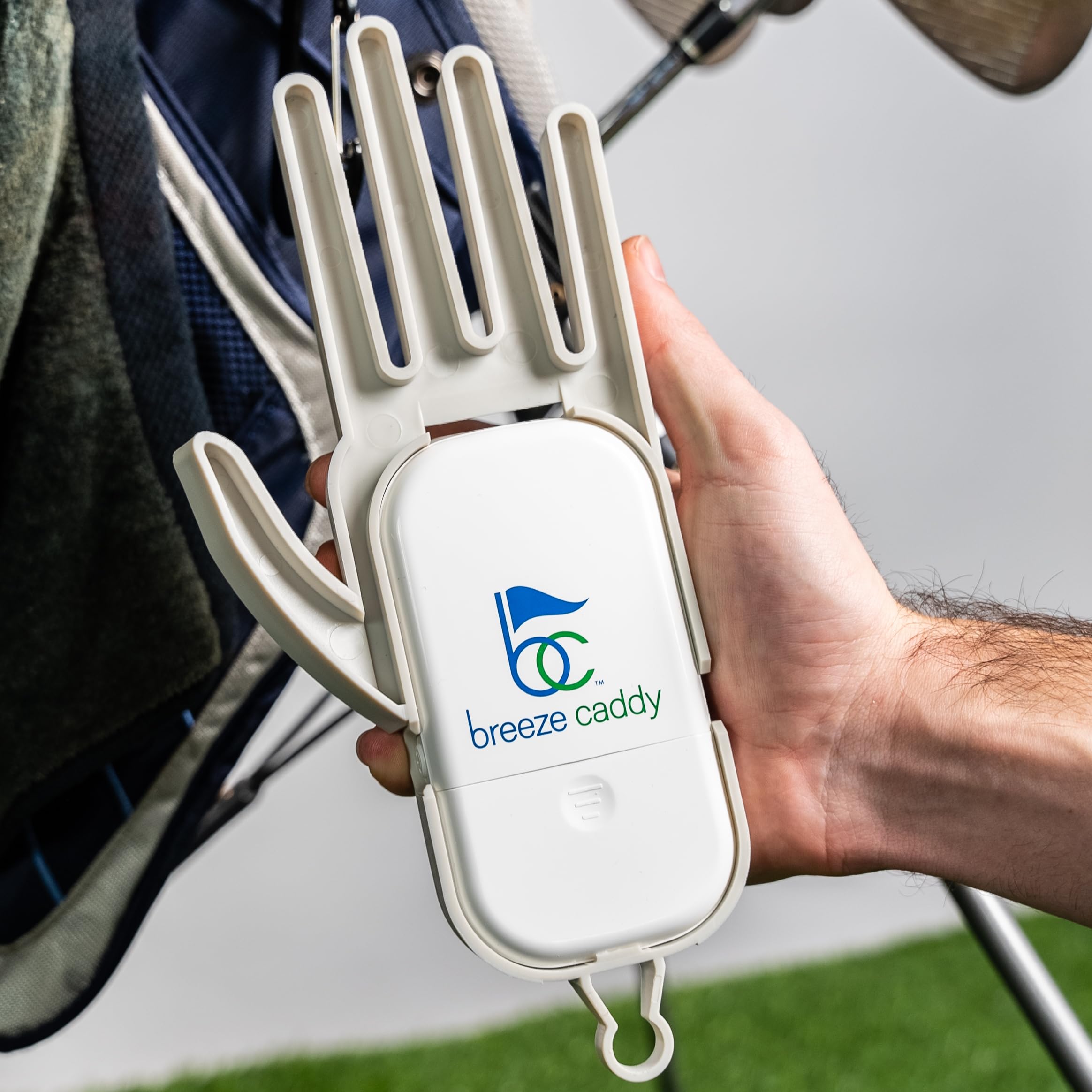 Breeze Caddy recharge port and LED indicator for easy charging and status
