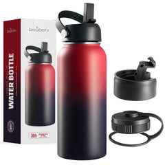 Brewberry front view purple orchid shows durable travel bottle for all-day hydration