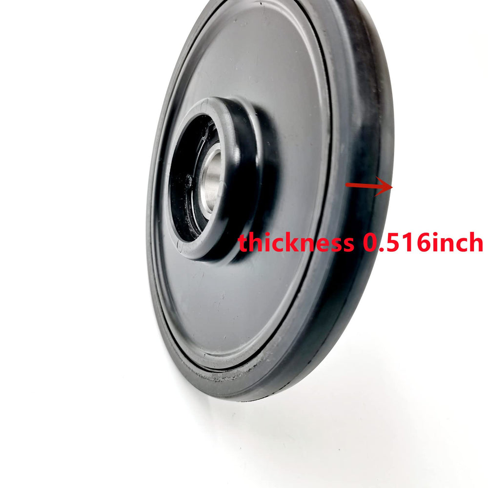 BRGMAX close-up of 20mm bearing installed in idler wheel for quick installation