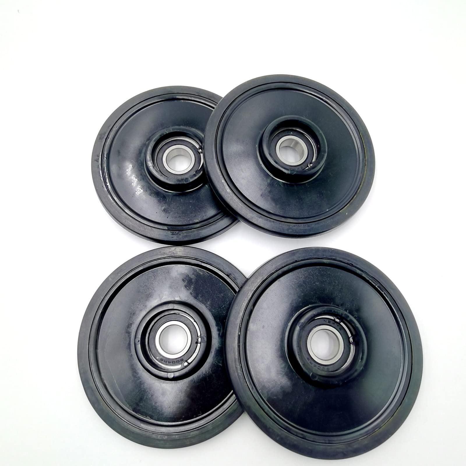 BRGMAX front view of four idler wheels showing fit and symmetry for reliable support