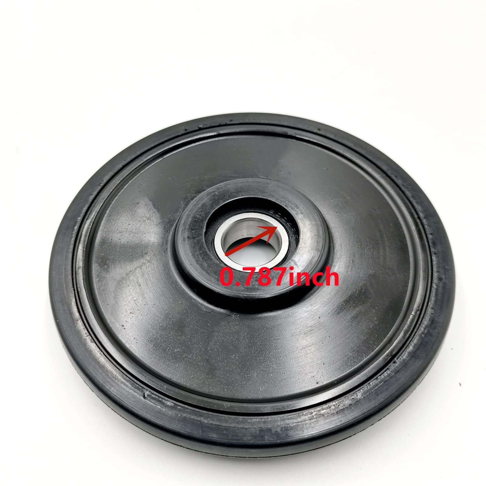 BRGMAX metal surface detail on idler wheel demonstrating durable construction
