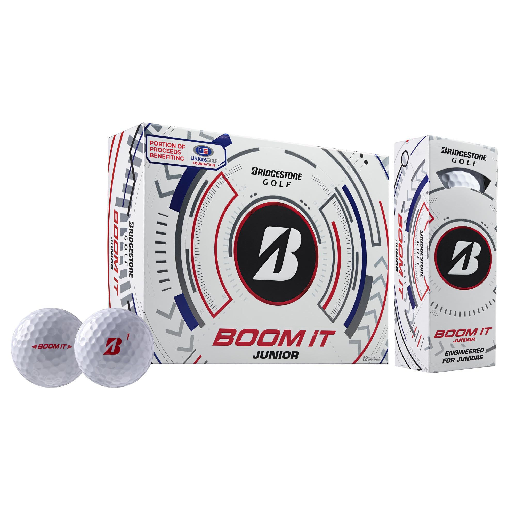 Bridgestone Boom It Jr front packaging showing ball and branding for easy identification