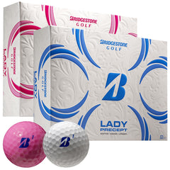 Bridgestone Golf box front showing white and pink balls and clear quantity