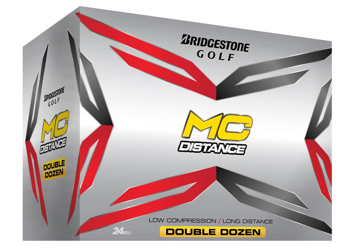 Bridgestone Golf MC Distance front packaging showing logo and economical double-dozen benefit