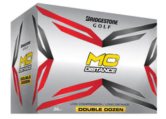 Bridgestone Golf MC Distance front packaging showing logo and economical double-dozen benefit
