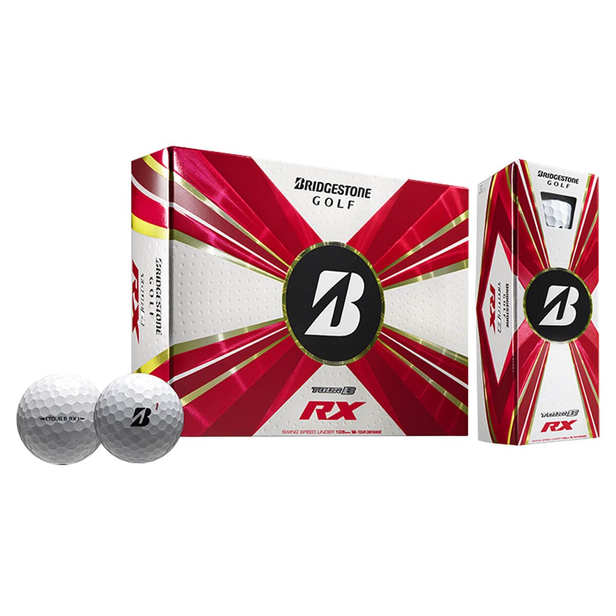 Bridgestone Golf ball on tee at sunrise, illustrating increased distance and flight