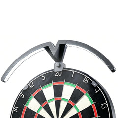 BrightArk front view mounted on dartboard showing even illumination and clearer scoring