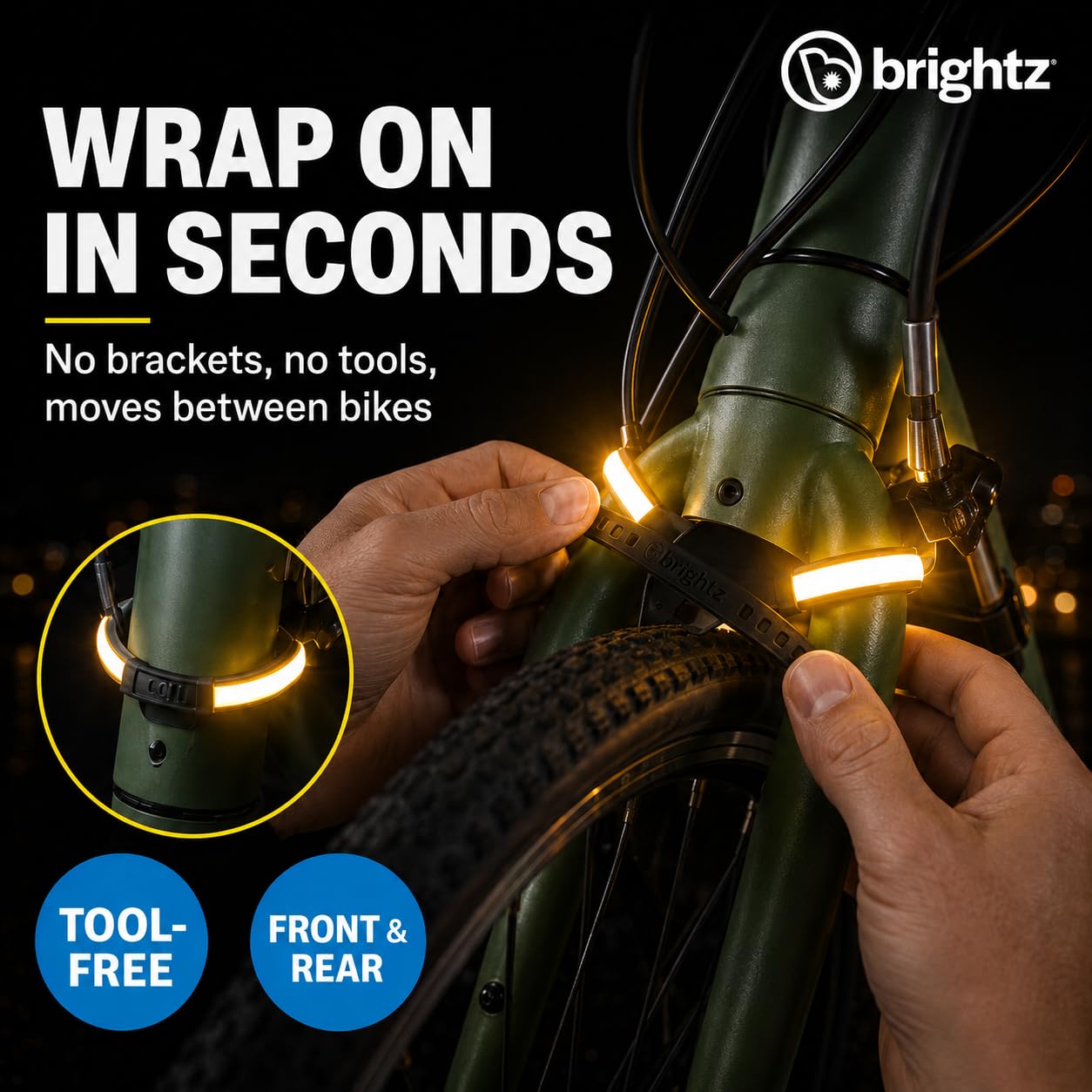 Brightz battery pack open visual showing AAA battery use and easy replacement