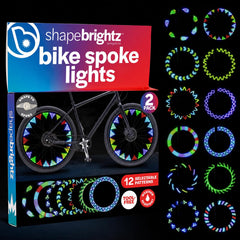 Brightz front packaging showing included spoke lights and accessories for easy setup