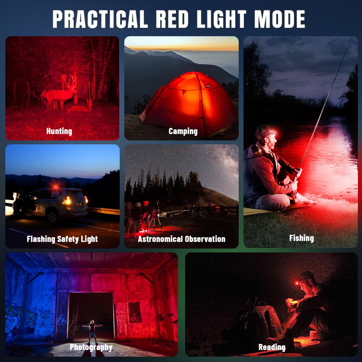 Brinyte HC01 illuminated on a night trail showing reliable visibility and preserved night vision