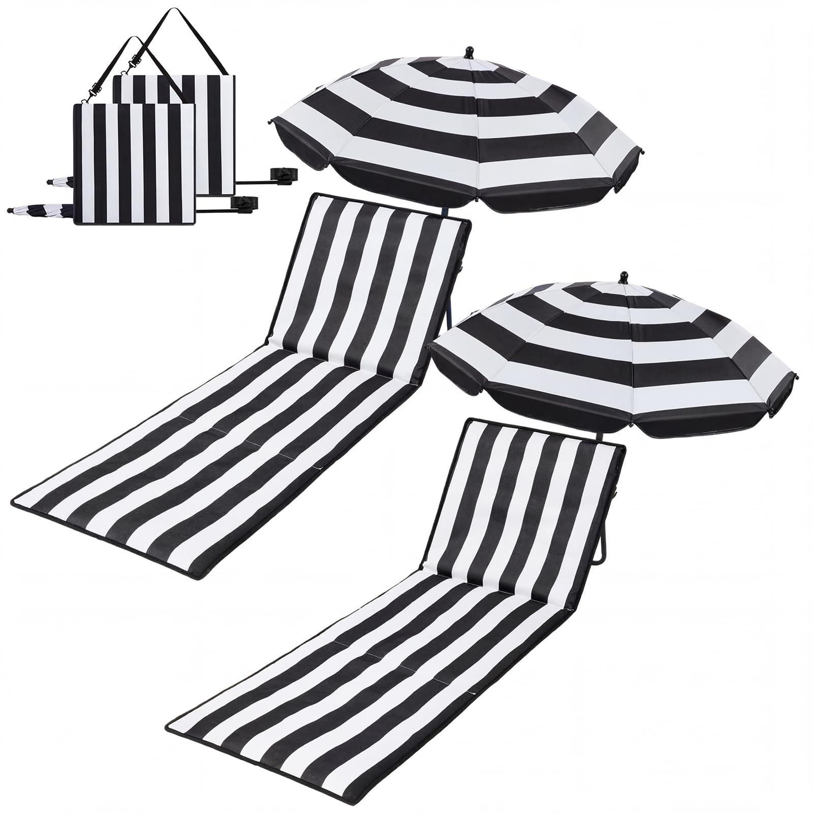 briwooody front view of two chairs and umbrellas showing comfort