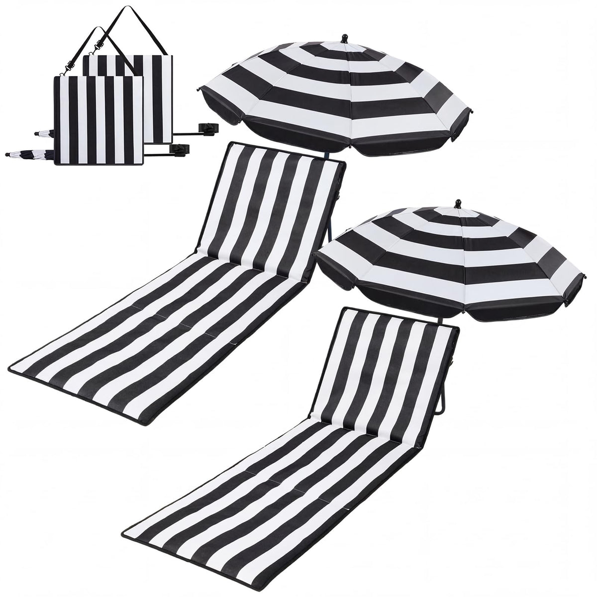 briwooody front view of two chairs and umbrellas showing comfort
