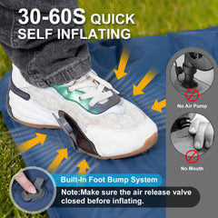 BriziAerie foot pump in use inflating pad quickly without extra gear