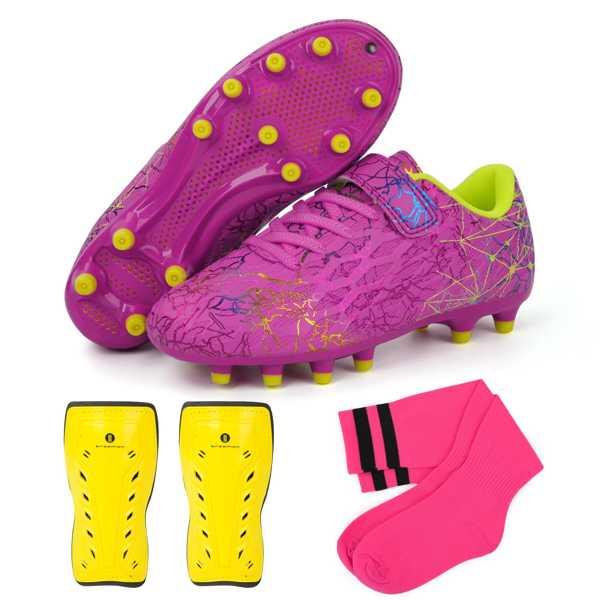 brooman magenta front view cleat shows fit and quick strap benefit