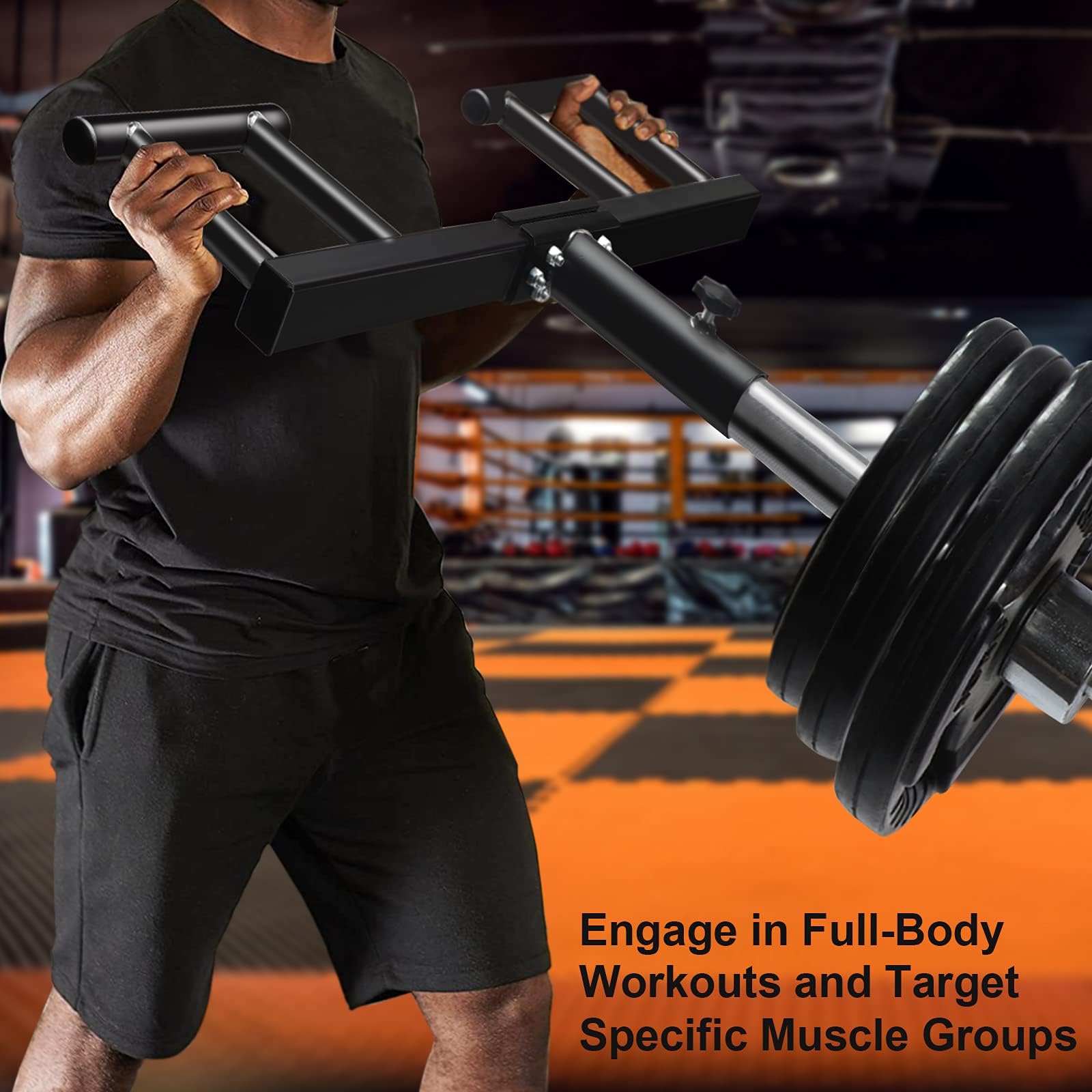 BRTGYM setup image of lying landmine press for chest and triceps benefits