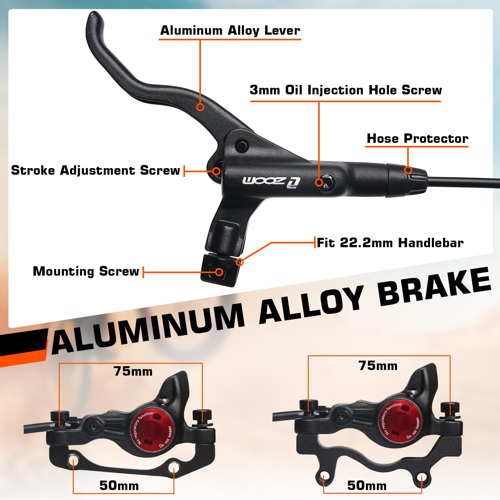 BUCKLOS brakes installed on mountain bike illustrating improved braking performance