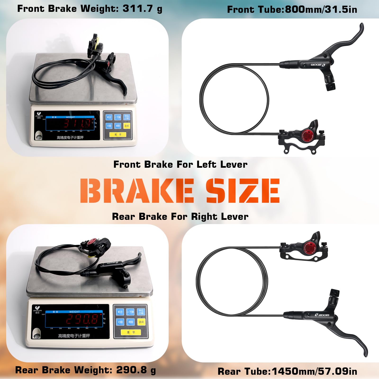 BUCKLOS resin‑metal pad detail highlighting quiet braking and rotor protection