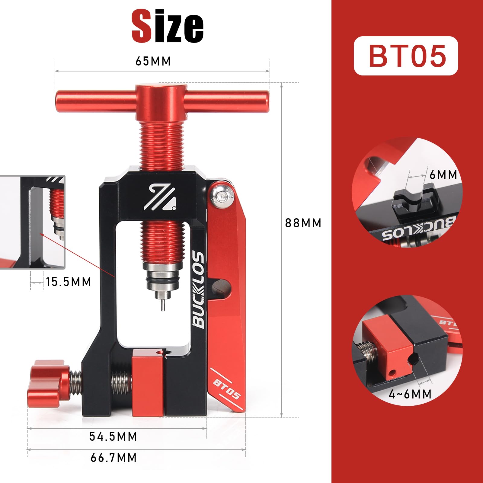 BUCKLOS tool inserted in brake hose during repair for quick field use