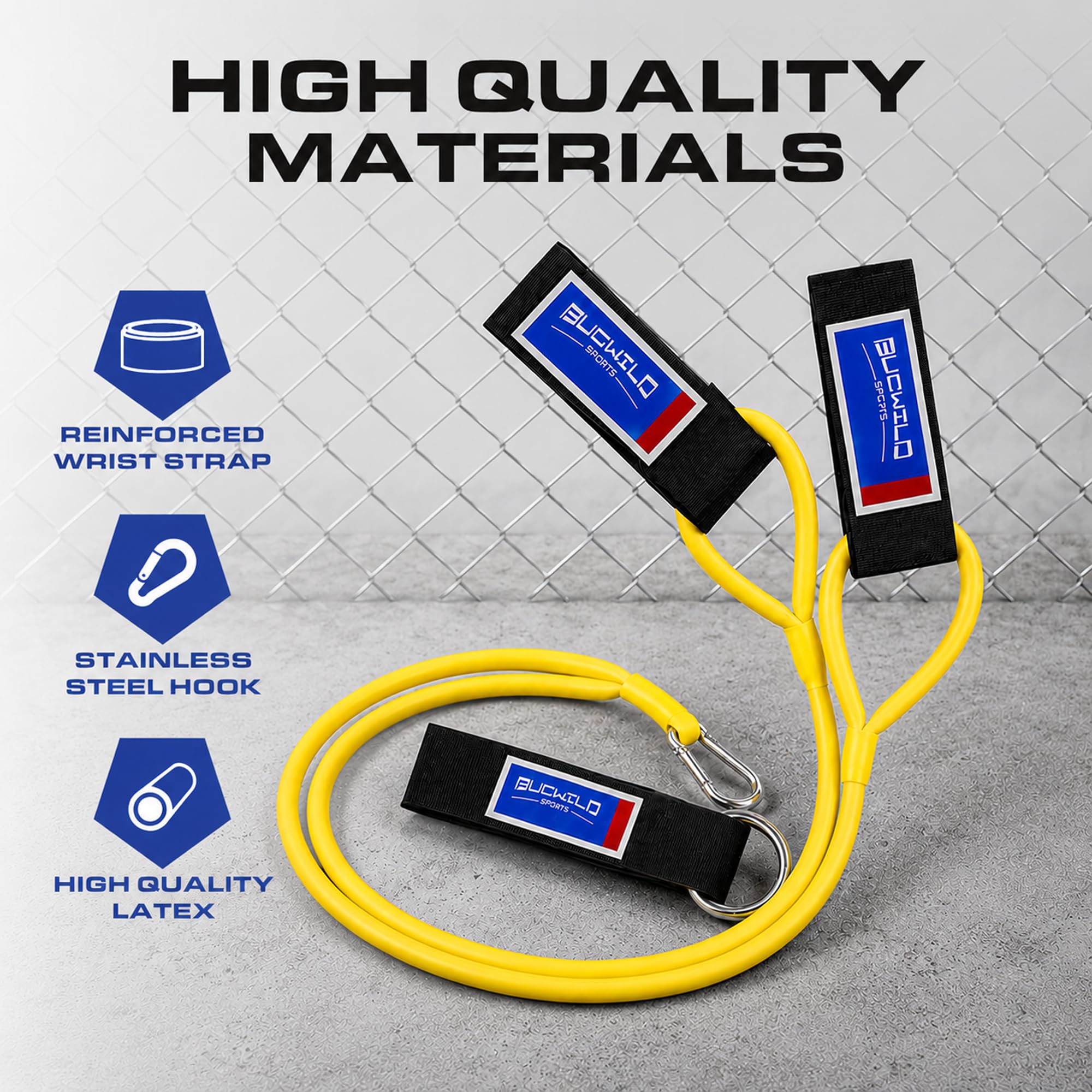Bucwild Sports band clipped to fence in use, durable attachment benefit