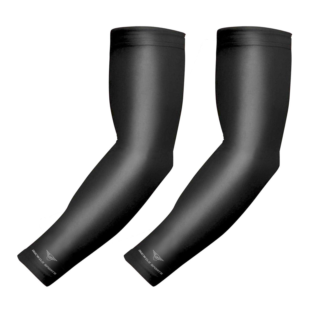 Bucwild Sports front view of black sleeves showing sleek fit and coverage