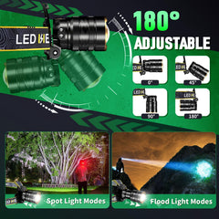 Bud K focused zoom beam in dark, illustrates distant-spot visibility benefit