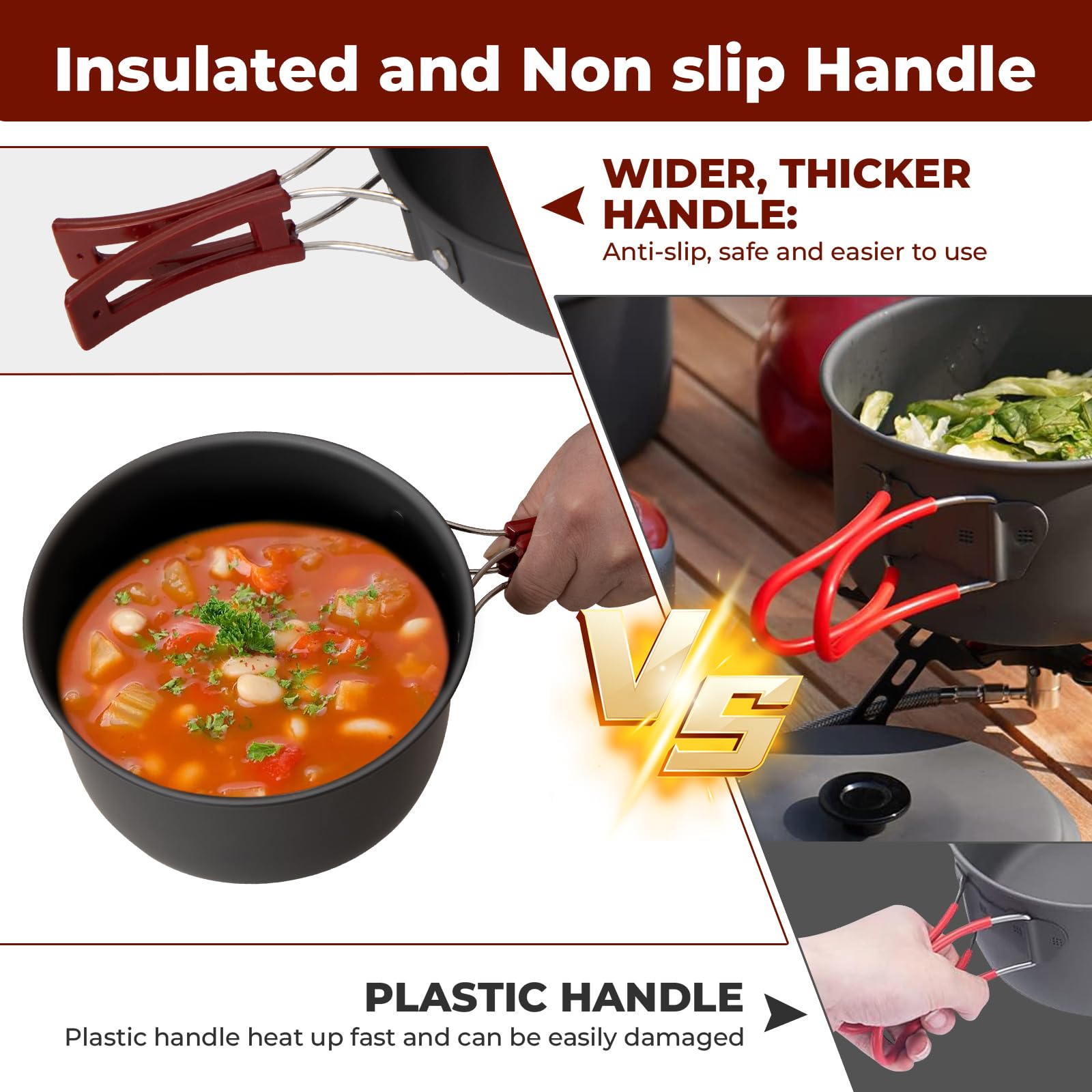 Bulin heat-resistant handle showing safe grip benefit