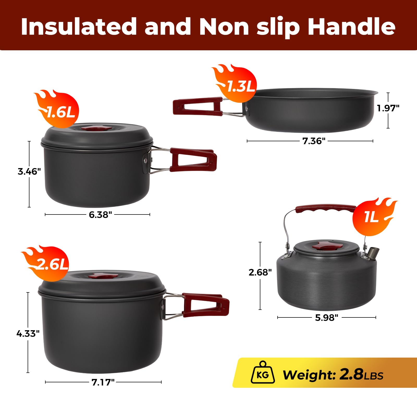 Bulin nested packed cookware demonstrating compact storage benefit