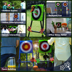BunnyBoo axes and darts laid out showing safe, balanced throwing pieces