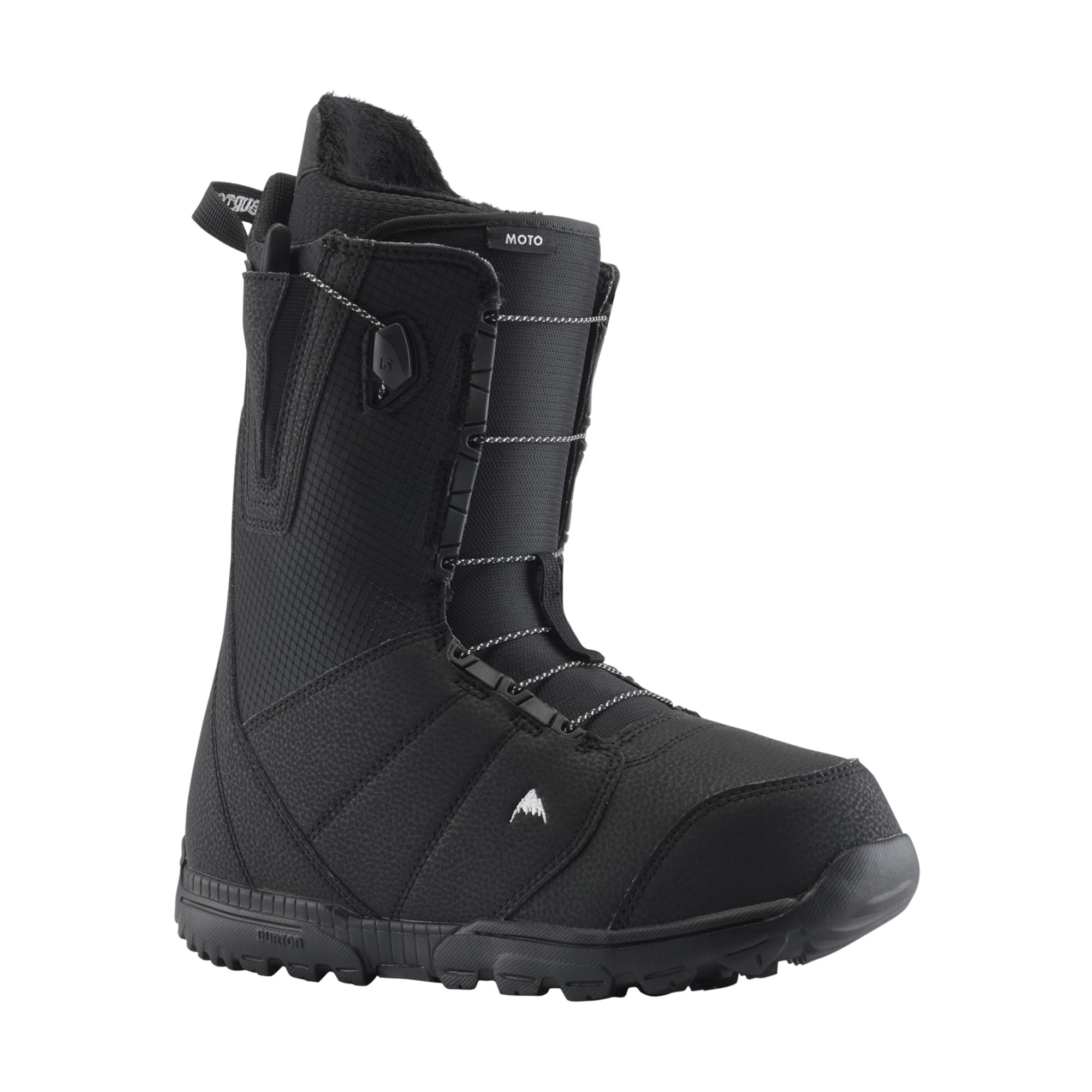 Burton Moto front view showing fit and quick lacing benefit