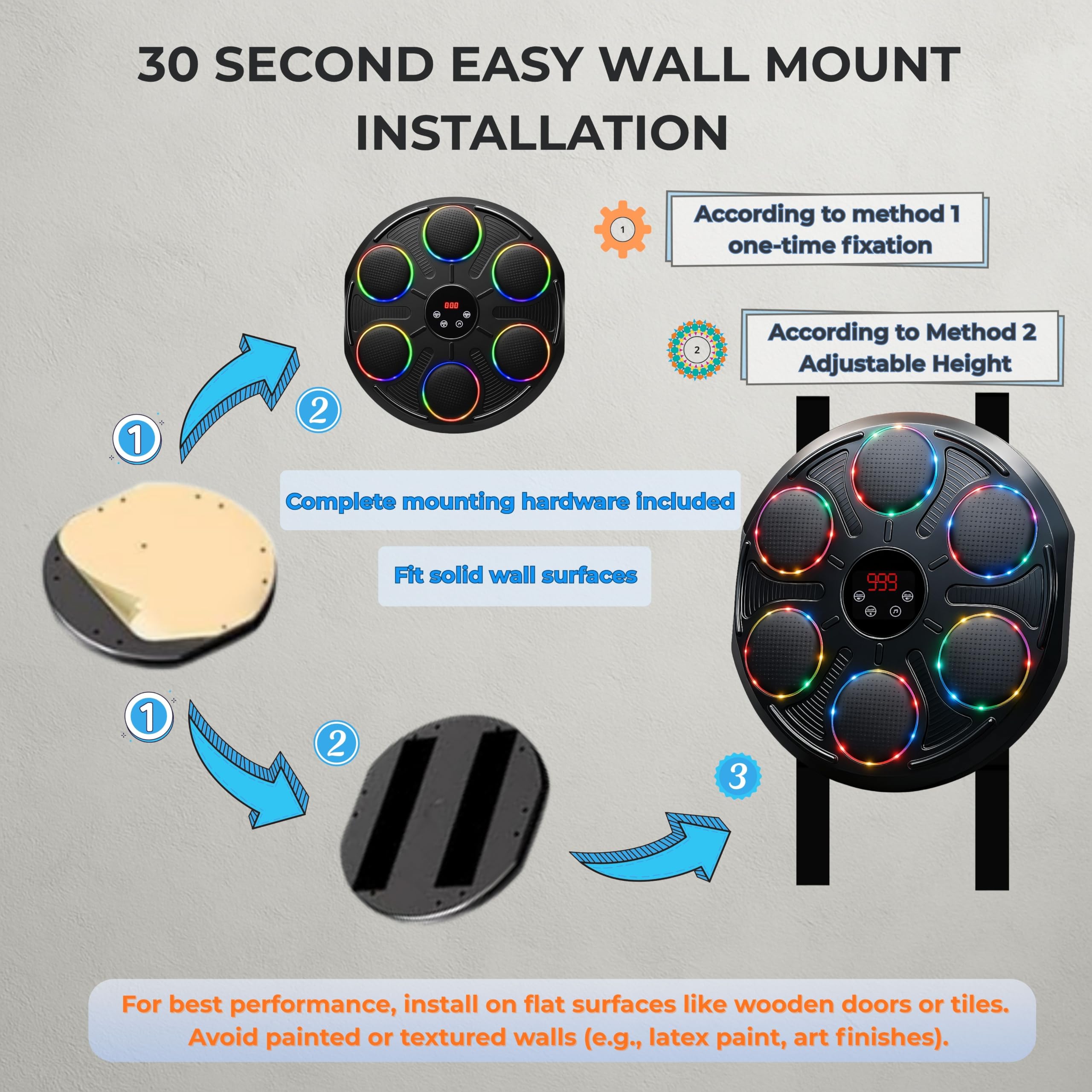 Burwayo side profile of wall mount showing secure installation and stability