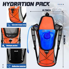 Buryeah hydration pack worn side profile showing secure low-bounce fit