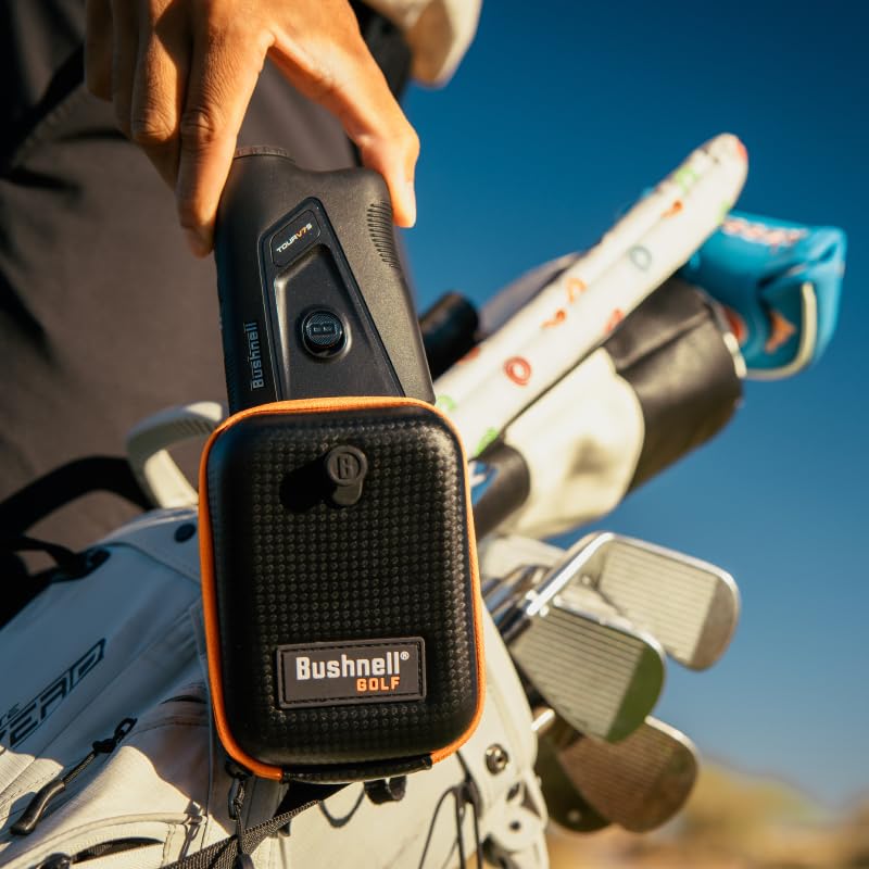 Bushnell Tour V7 Shift in a golfer’s hands on the fairway for quicker club selection