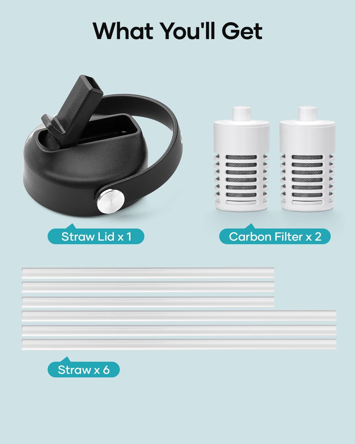 BUZIO lid underside label and threading for a leak‑resistant seal