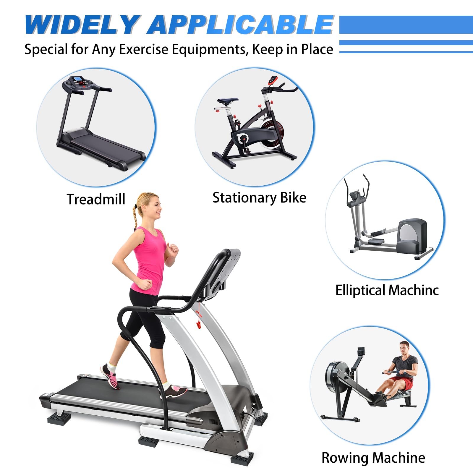 BXI pads under gym equipment in home gym improving stability and quieter workouts benefit