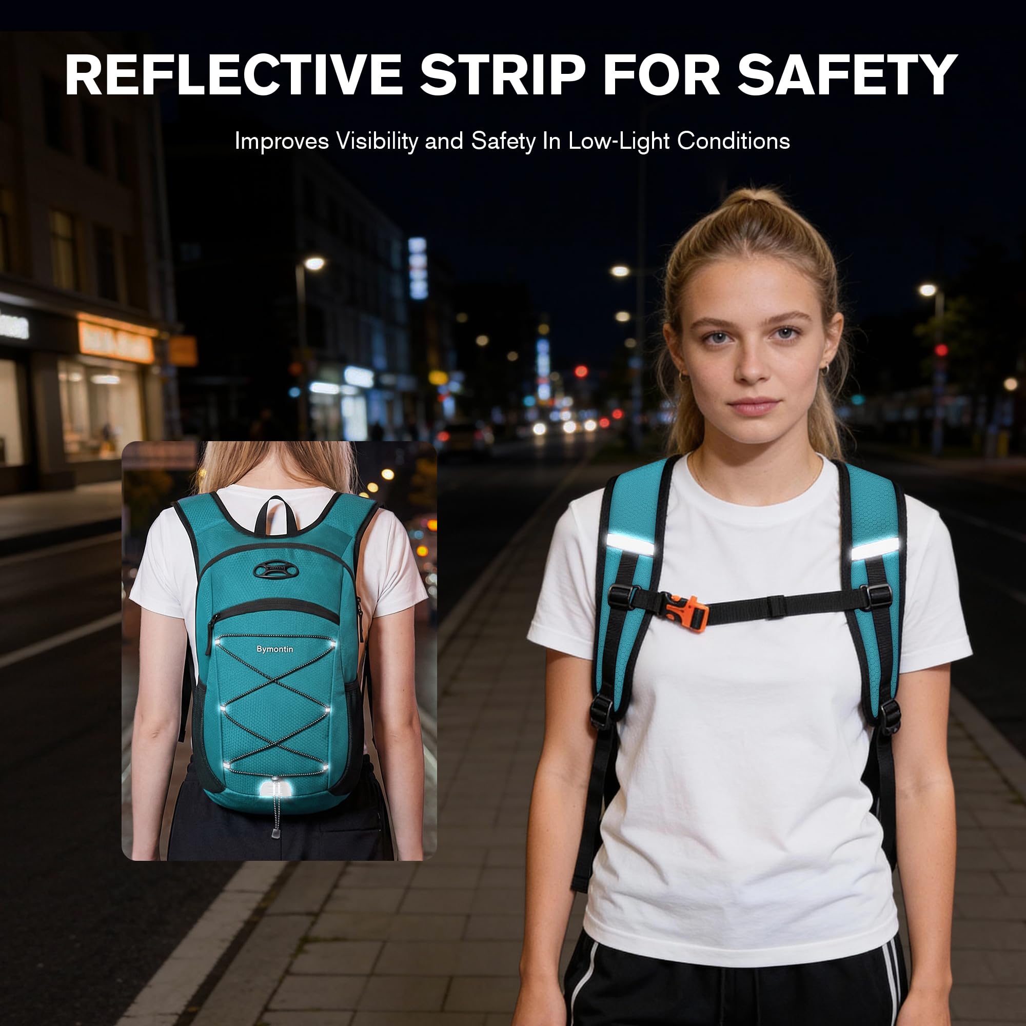Bymontin cushioned breathable back panel reducing heat buildup for long wear