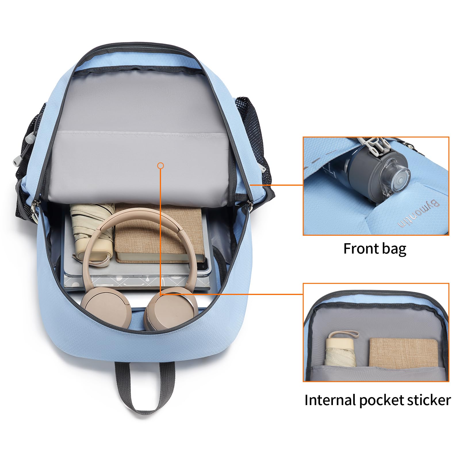 Bymontin daypack close-up of tear-resistant fabric highlighting durability benefit