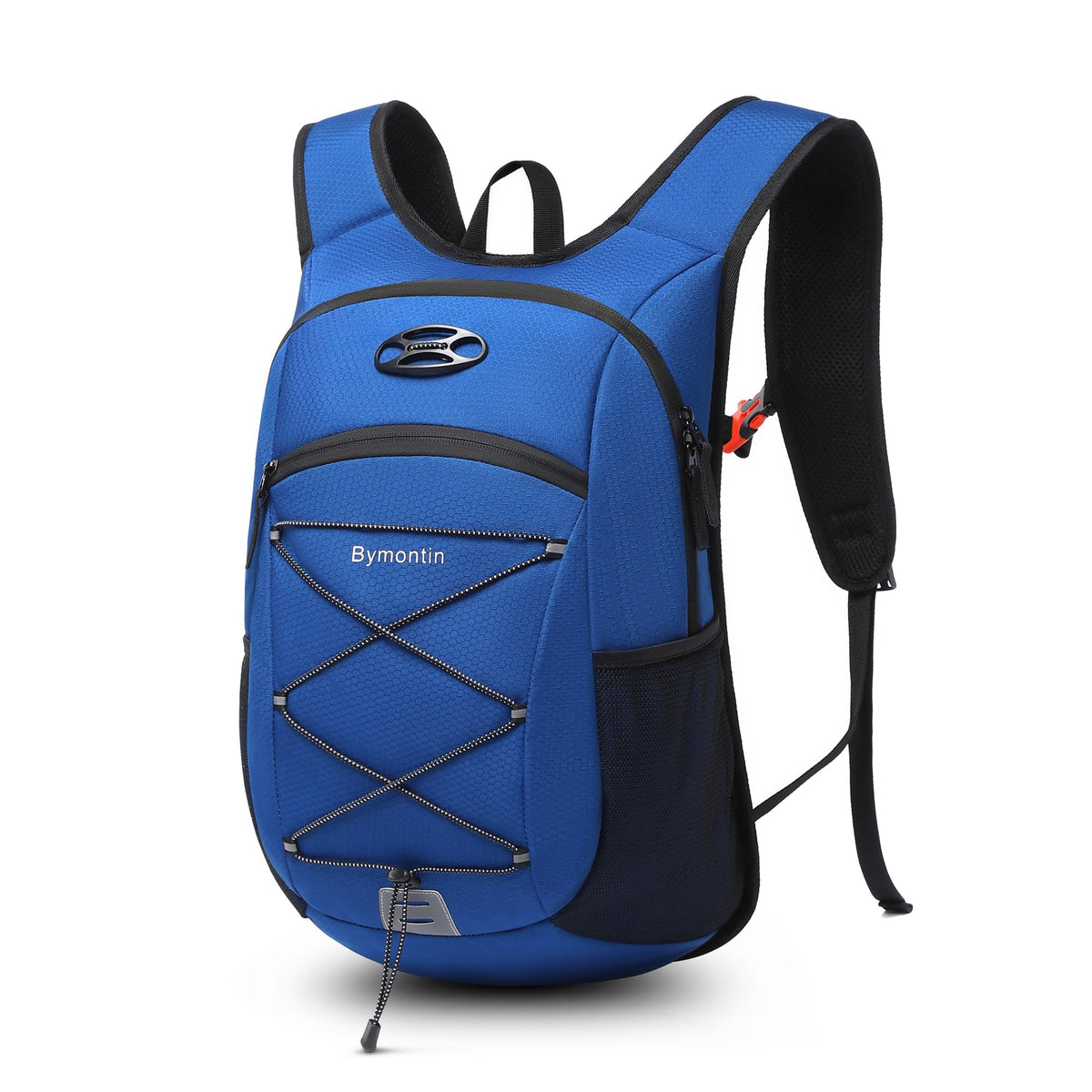 Bymontin front view of lightweight daypack showing pockets and silhouette for versatile carry