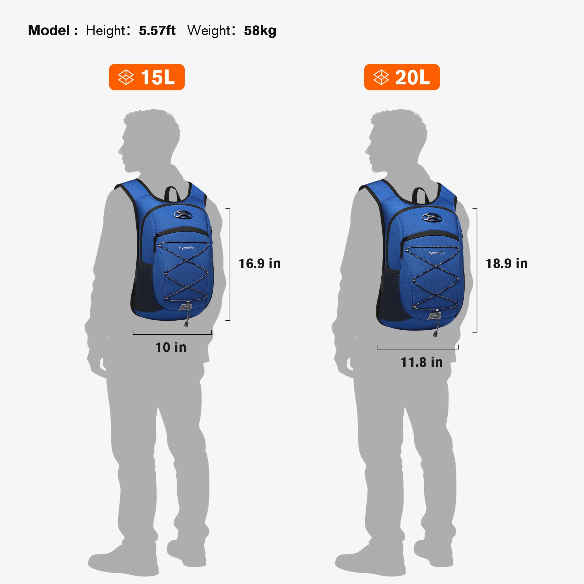 Bymontin lifestyle shot of hiker wearing pack highlighting lightweight comfortable fit