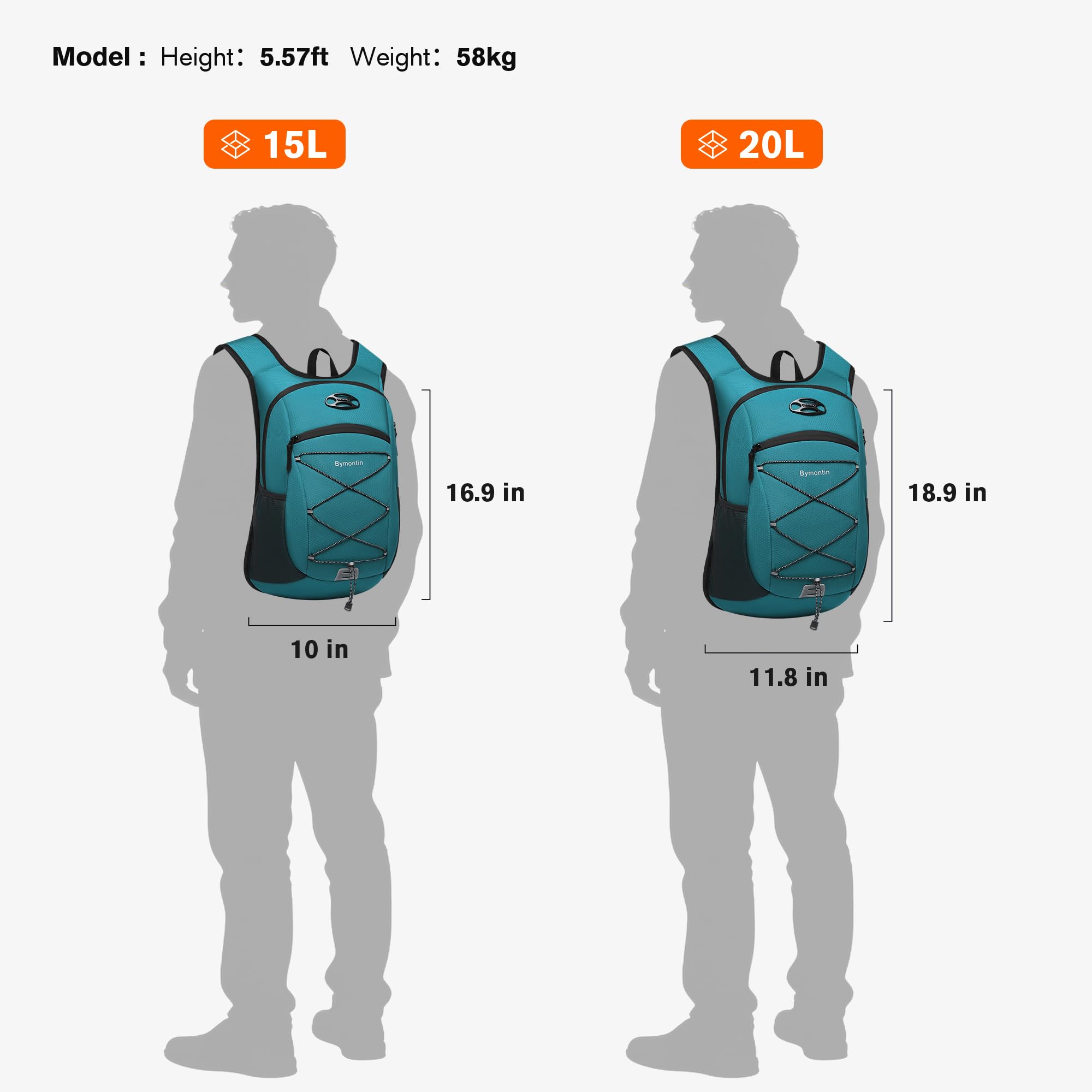 Bymontin lifestyle shot of hiker wearing pack demonstrating lightweight travel convenience