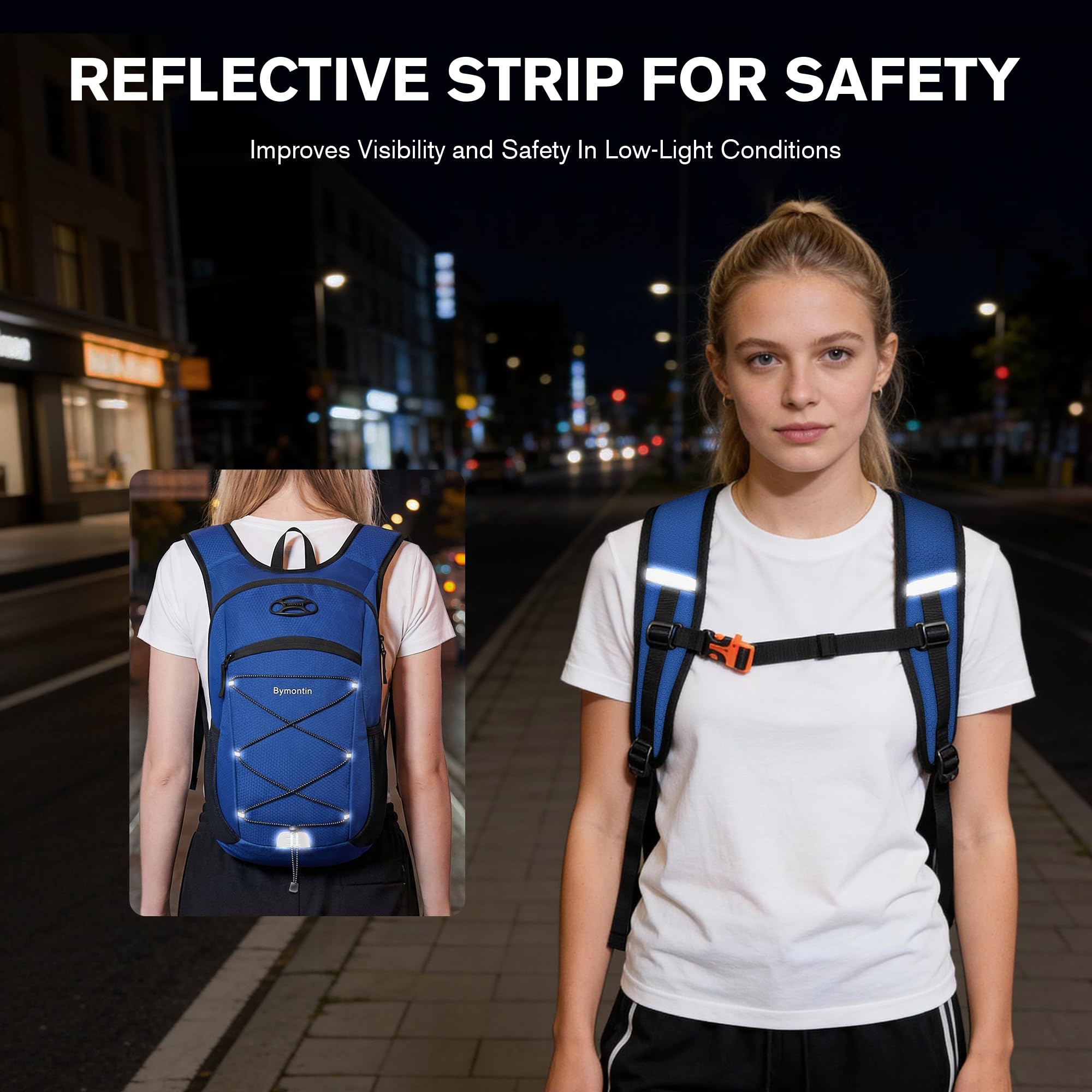 Bymontin side mesh pocket holding water bottle for fast-access hydration benefit