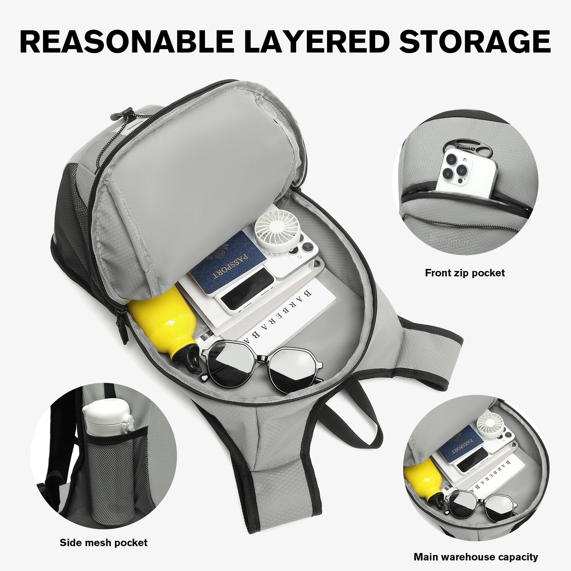 Bymontin shoulder strap with reflective stitching for visibility and thin-foam comfort
