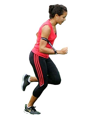 Byrdband worn by runner side view improving arm mechanics while sprinting