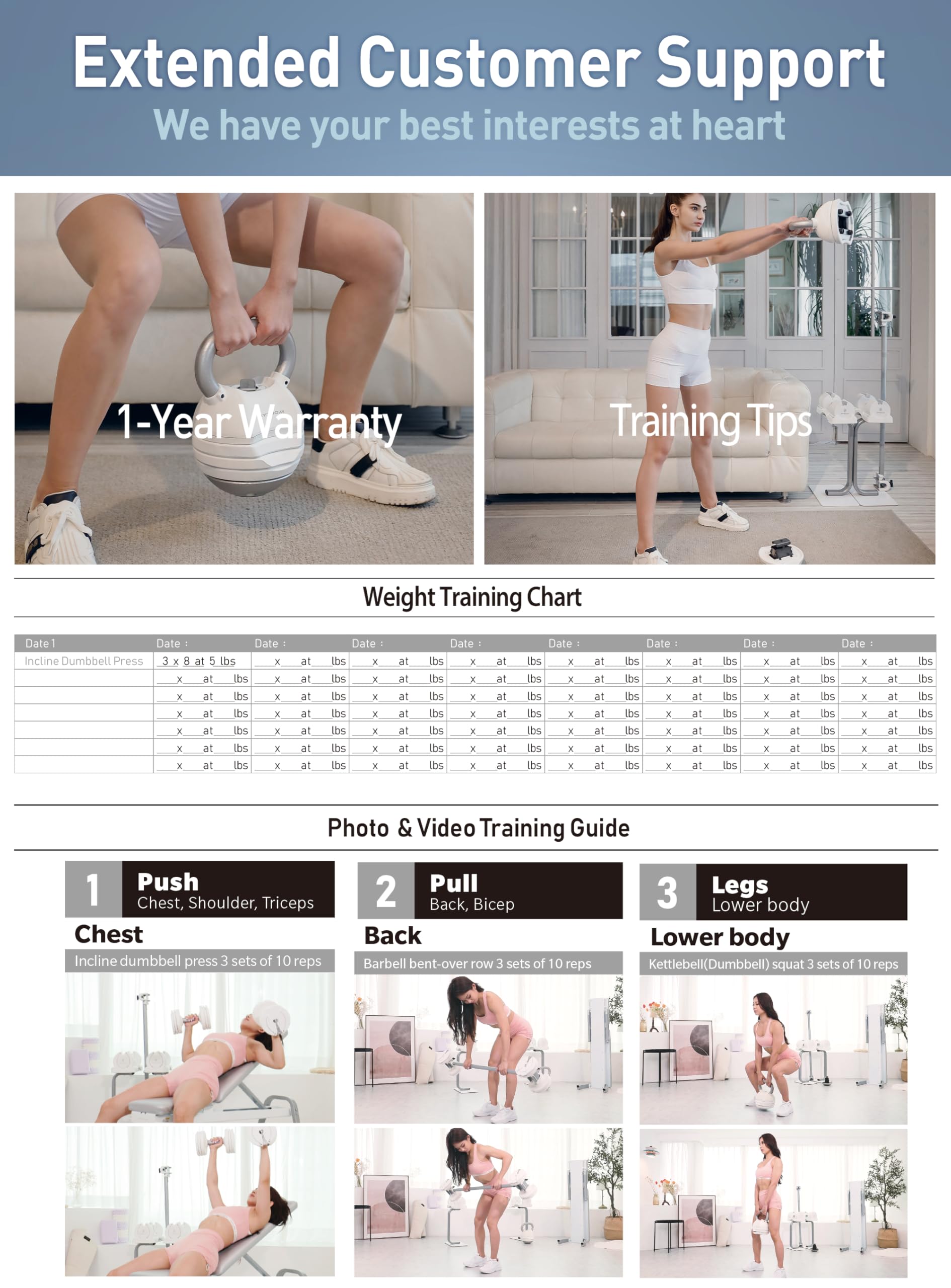 ByZoom Fitness lifestyle white decor places kettlebell in living room for stylish gym setup